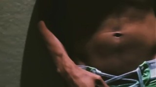 Jerking off in a shopping mall restroom