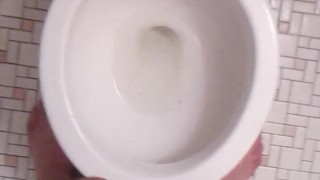 Freshly Cummed Transgirl Pissing Naked Flaccid