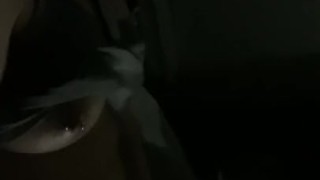 Wife w/ pierced nipples cums to vibrator and dildo (I phone video)