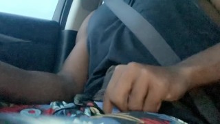 Dick play on Snapchat (@daddydunnbust) while driving on the highway