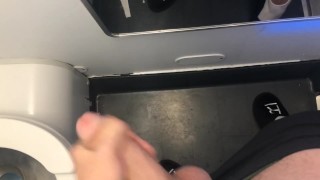 College Boy with Huge Dick Cums on Plane