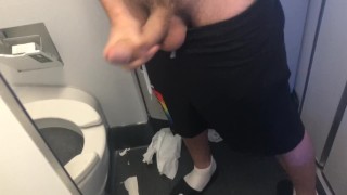 College Boy with Huge Dick Cums on Plane