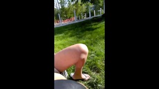 cheating neighbors wife unties bikini & plays with pussy while husband bbqs