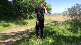 Quick Cumshot INTO the Forest /Big Dick (23cm) / Monster Cock / Cute Boy