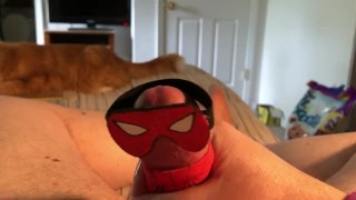 My Cock Cos-Play Of Spider-Man, Spinning Webs