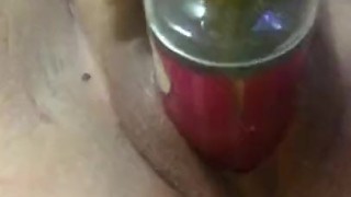 Tight teen masterbates with perfume bottle