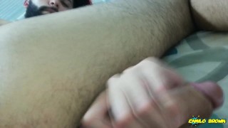 Jerking off my big cock and rubbing my ass till I cum - Camilo Brown