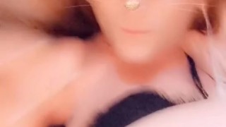 Sissy Trap cums in her mouth with huge self facial (40s is the money)