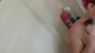 I caught her showering