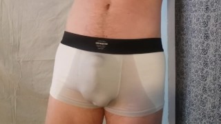 Teen Guy Pissing in His Boxers - Desperate Wetting