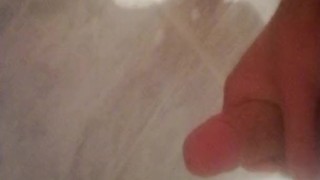 GUY JERKING OF YOUNG DICK IN THE SHOWER - HOT DICK CUMSHOT