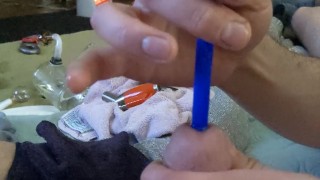 My boy practicing sounding on me