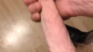 Stroking my semi erect penis