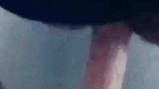Up close Pussy riding dildo