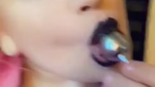 Sucking on my buttplug
