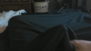 Hayden Taking Care of His Morning Wood