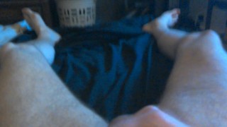 Hayden Taking Care of His Morning Wood