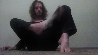 Naked Transgirl Titplay, Footplay, Verbally Whining Masturbating w/Buttplay