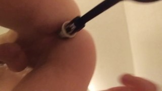 Inserting Plastic Serving Spoon into my Asshole