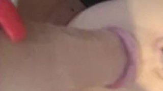 Slut wife sucks and fucks big dildo