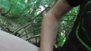 Jerking off in the woods