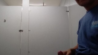 Jerk in public restroom at University