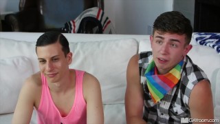 FIRST THREESOME! Brace Face Twink & Best Friend Anally Pounded At Casting