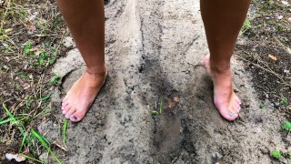 Hot naked girl with big boobs peeing in public Park. Rate my beautiful Tits