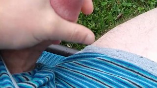 Outside jerk off