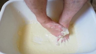Fun with flour and yellow water