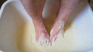 Fun with flour and yellow water