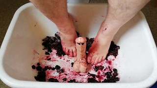 fun with frozen blackberries and dildo