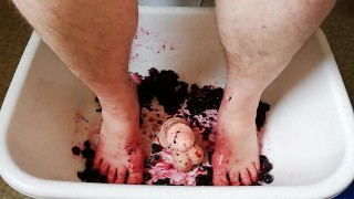 fun with frozen blackberries and dildo
