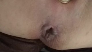 Squirting pussy with open ass hole