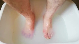 Washing the tools now with blue love heart soap