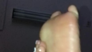 Thick ebony toes dripping oil in slow motion