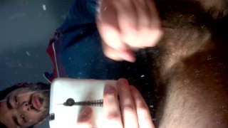 Cumming on dirty mirror