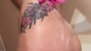 Sexy babe shower tease