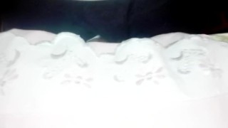 Watching porn on phone and humping pillow for cum ( amateur homemade)
