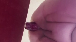 BBWFISTSLUT eggplant anal insertion