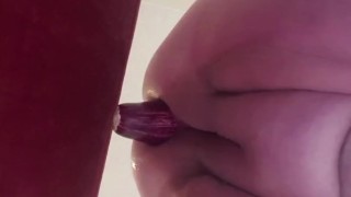 BBWFISTSLUT eggplant anal insertion