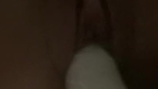 Stretching out tight little pussy