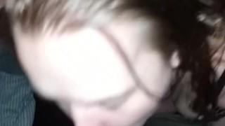 Sloppy head i cum in her throat