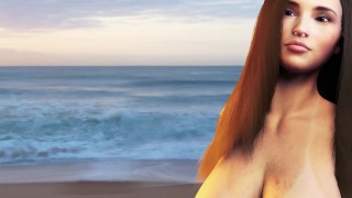 Big Boob Teen Dancing on the Beach - Breast Expansion Petite Girl jiggling