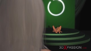 3d hot active shemale fucks a horny girlfriend on the fashion model podium