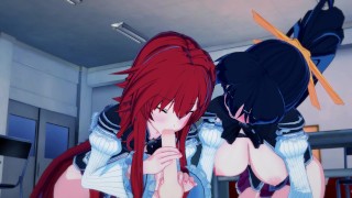 HIGH SCHOOL DXD 3WAY WITH RIAS AND AKENO HENTAI
