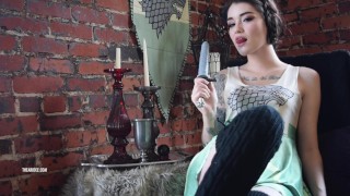 Hot brunette Ari Dee shows off in oral fixation compilation