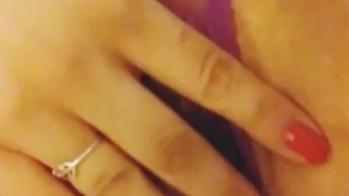 Squirting all in my purple laced thong (used panties(for sell)