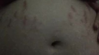 Pregnant belly lotioning