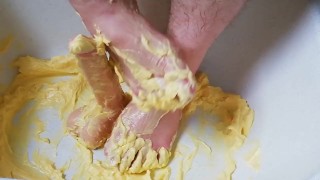 Fun with butter and dildo